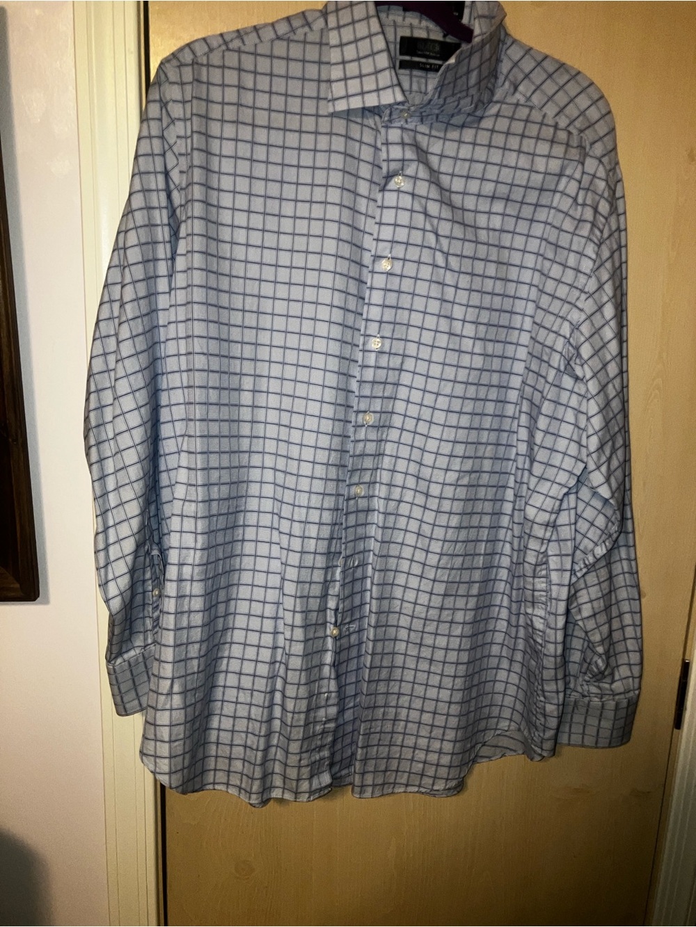 Blacks saks fifth Avenue Men’s Blue Windowpane Dress Shirt , XL
